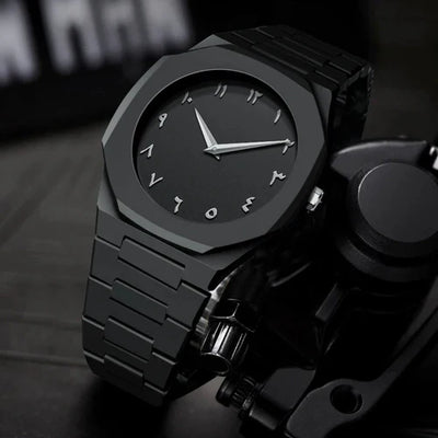Santoni Black Arabic Watch – جمال في كل لحظة | Unique Edition for Men