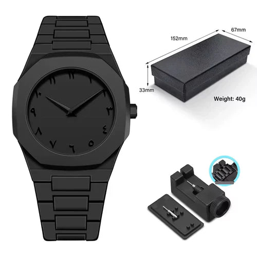 Santoni Black Arabic Watch – جمال في كل لحظة | Unique Edition for Men