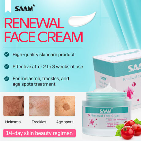 60% Off SAAM Renewal Face Cream for Melasma and Freckles Treatment