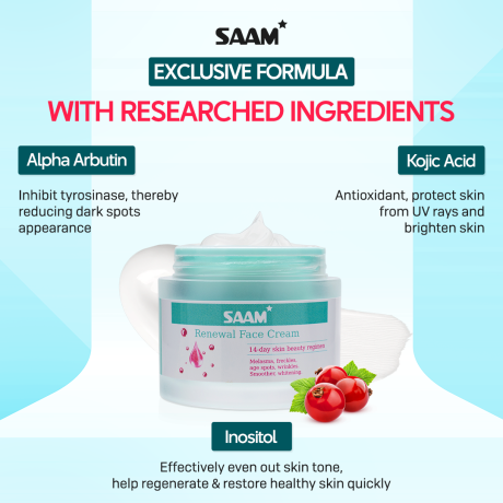 60% Off SAAM Renewal Face Cream for Melasma and Freckles Treatment