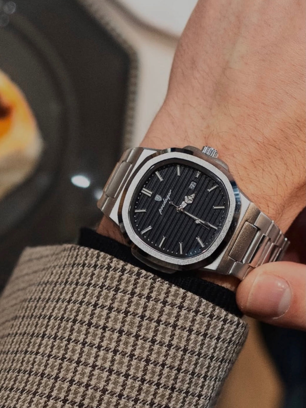 Errav Classic Black Dial Stainless Steel Waterproof Watch