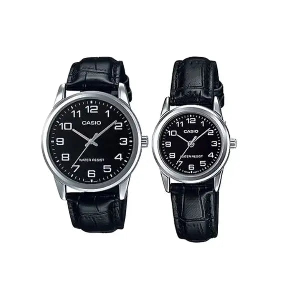 CASIO Water Resistant Analog Couple Watch Set MTP/LTP-V001L-1BUDF