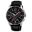 Casio Collection Analog MTP-1374L-1AVDF Black Dial Leather Strap Men's Watch