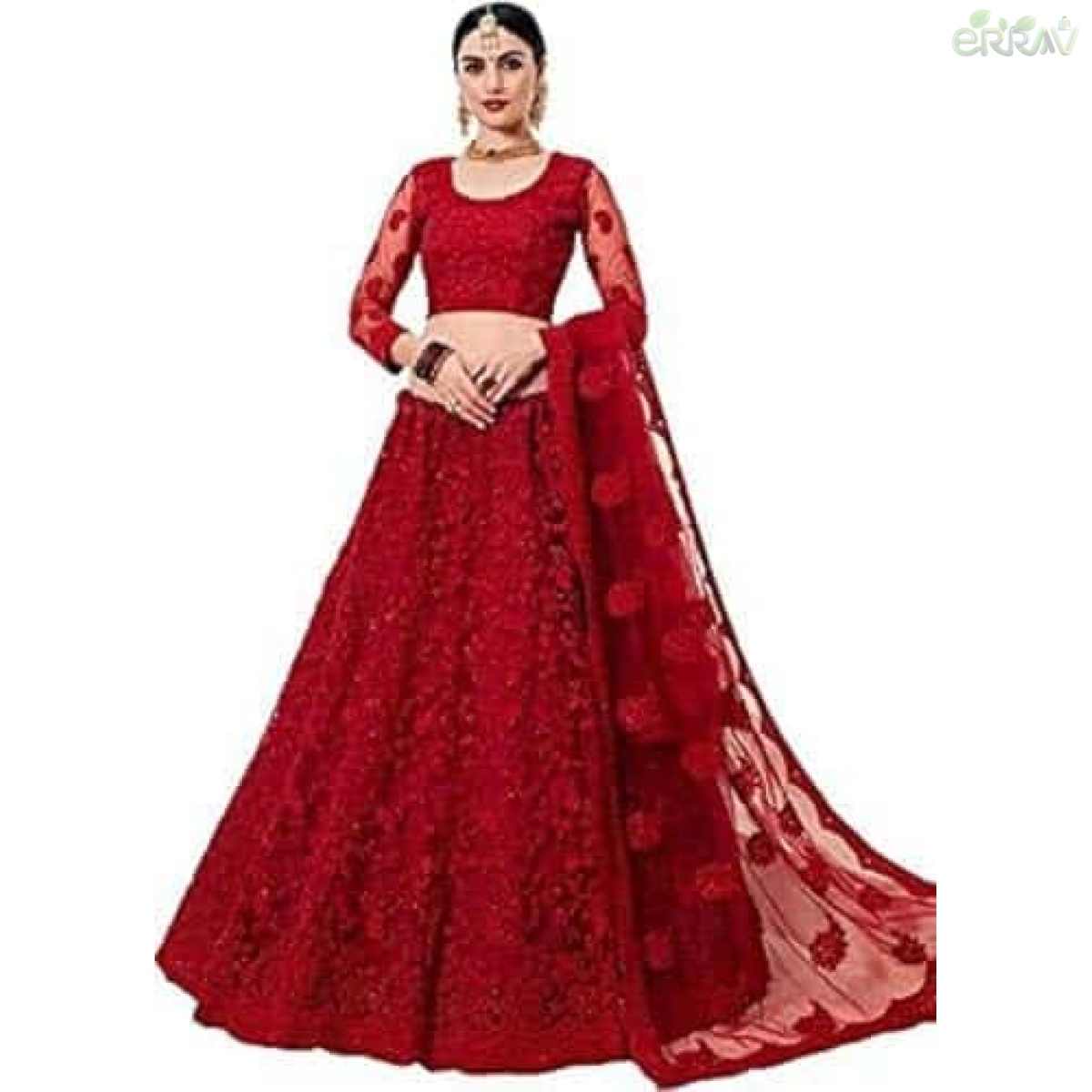 Nir Fashion Women's Net Embroidered Lehenga