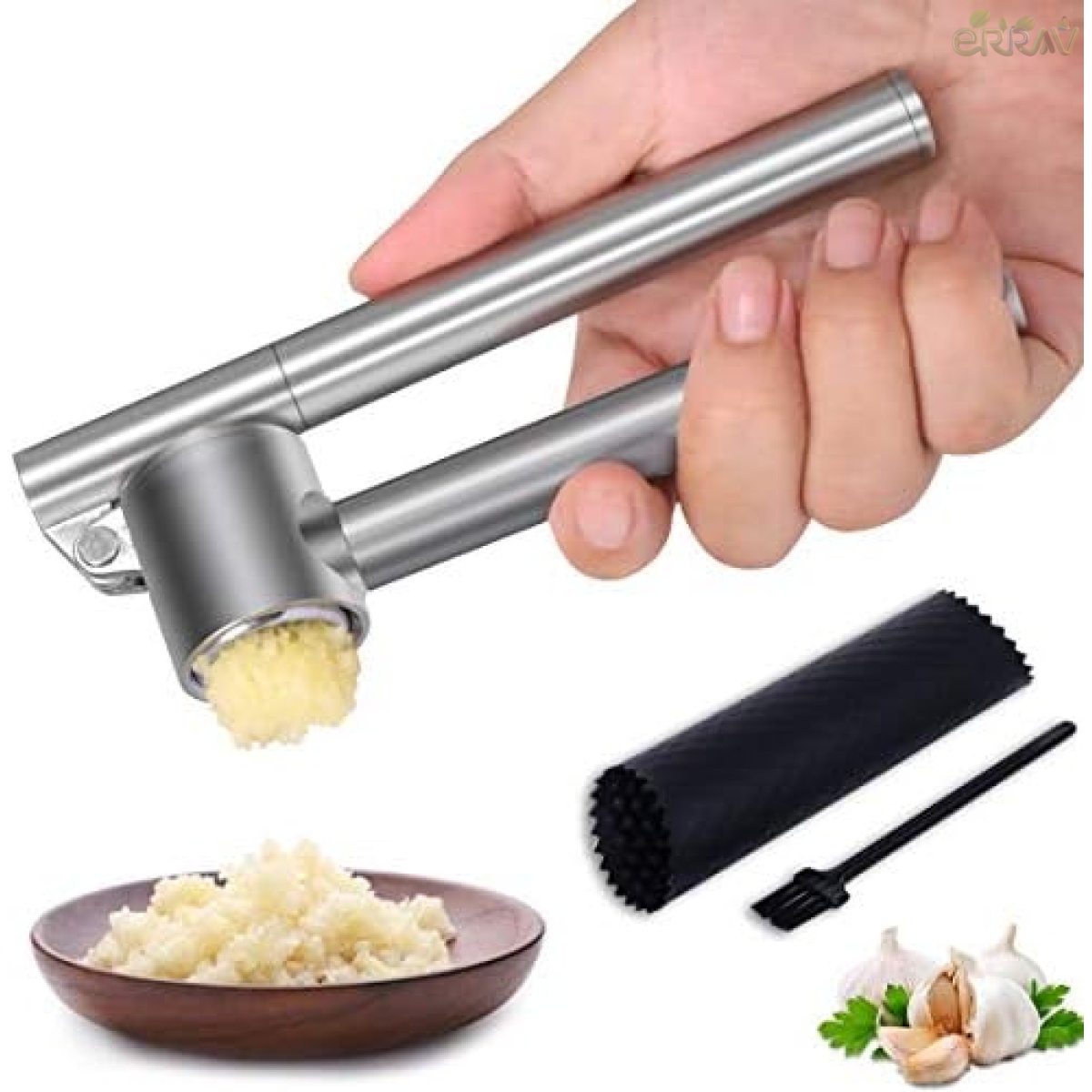 Mempedont Stainless Steel Garlic Crusher