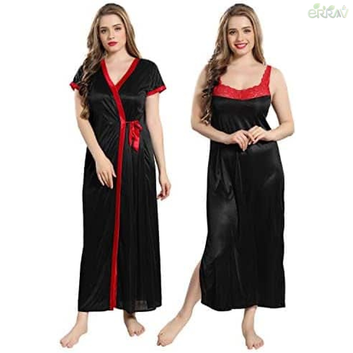 AV2 Women Satin Solid Maxi Nighty