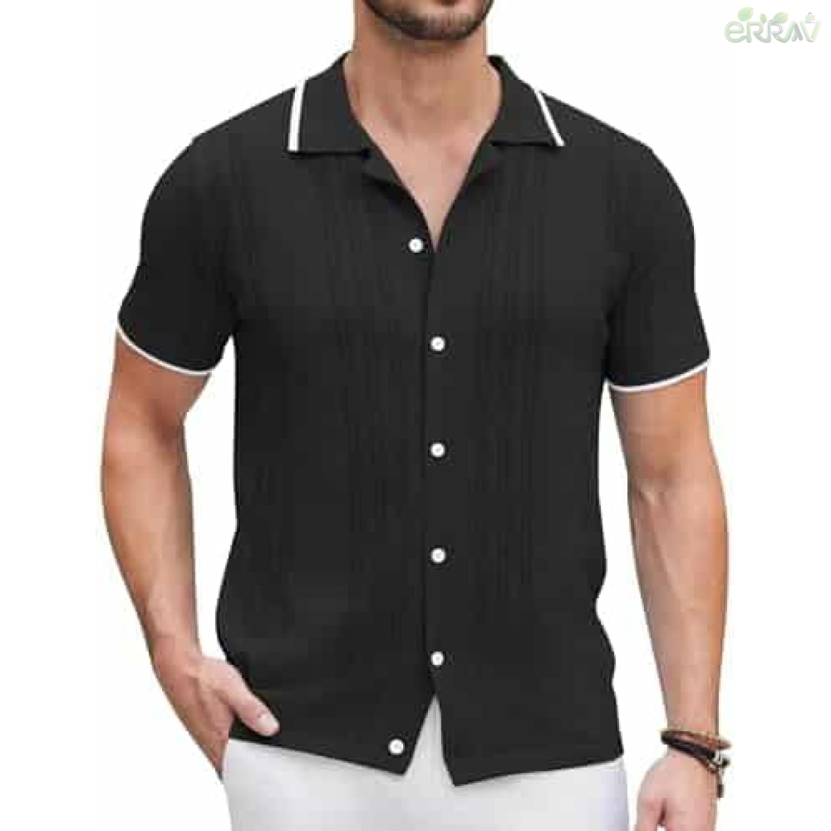 COOFANDY Men's Vintage Knit Button Down Shirt