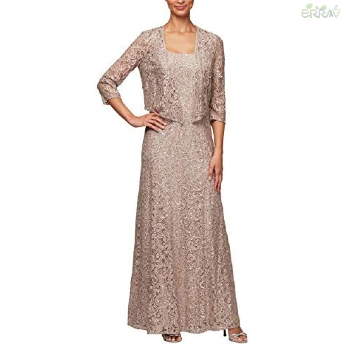 Alex Evenings Women's Long Lace Jacket Dress