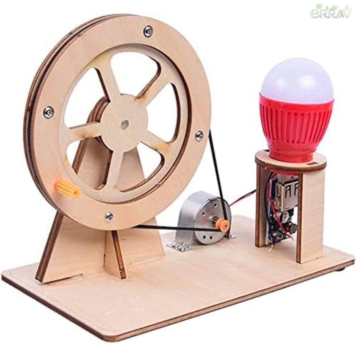 Wooden Hand Cranked Manual Generator Toy