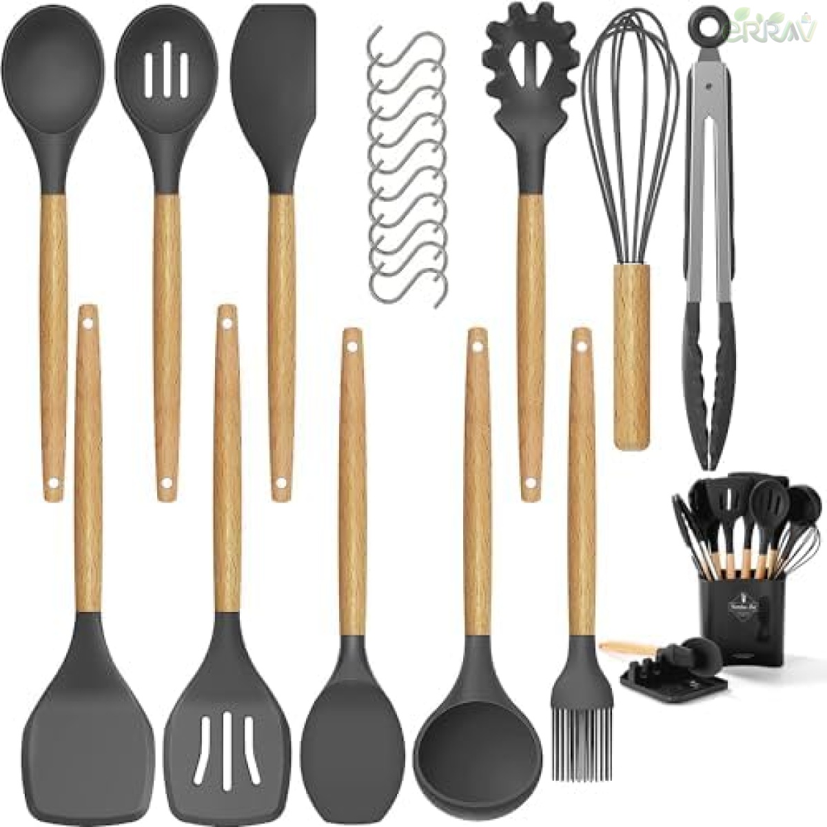 Kitchen Gadgets with Wooden Handles Set