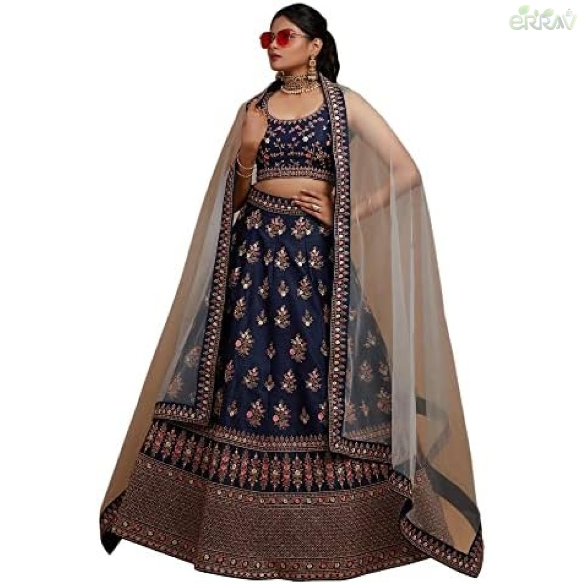 XENILLA Women Satin Embroidered Wedding Lehenga Choli