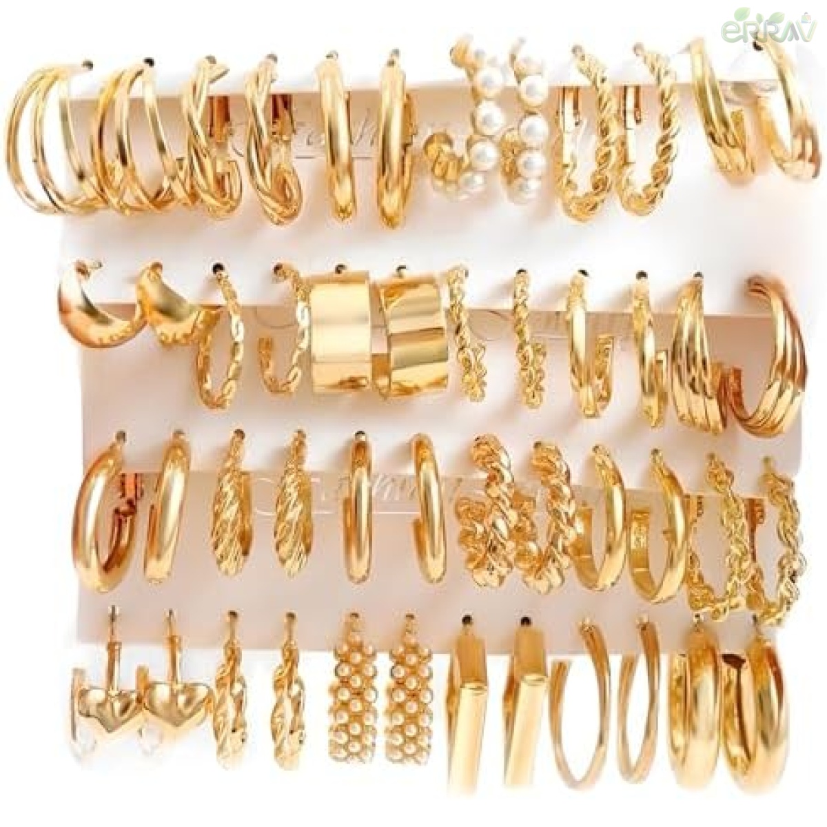 24 Pairs Gold Hoop Earrings for Women Set