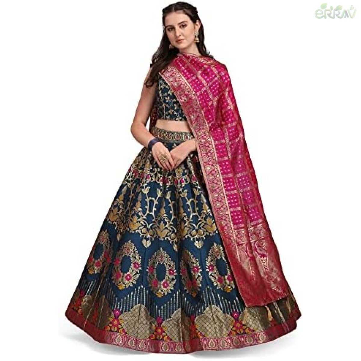 PURVAJA Women's Jacquard Lehenga Choli